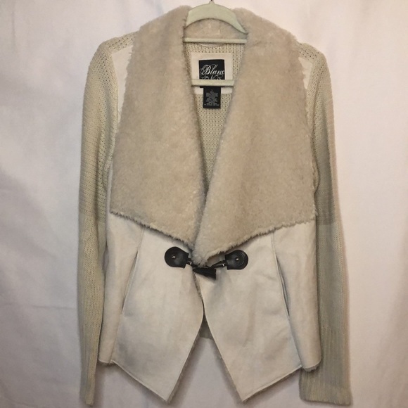 BLANC NOIR cream colored sweater cardigan/jacket. Size L. - Picture 11 of 11
